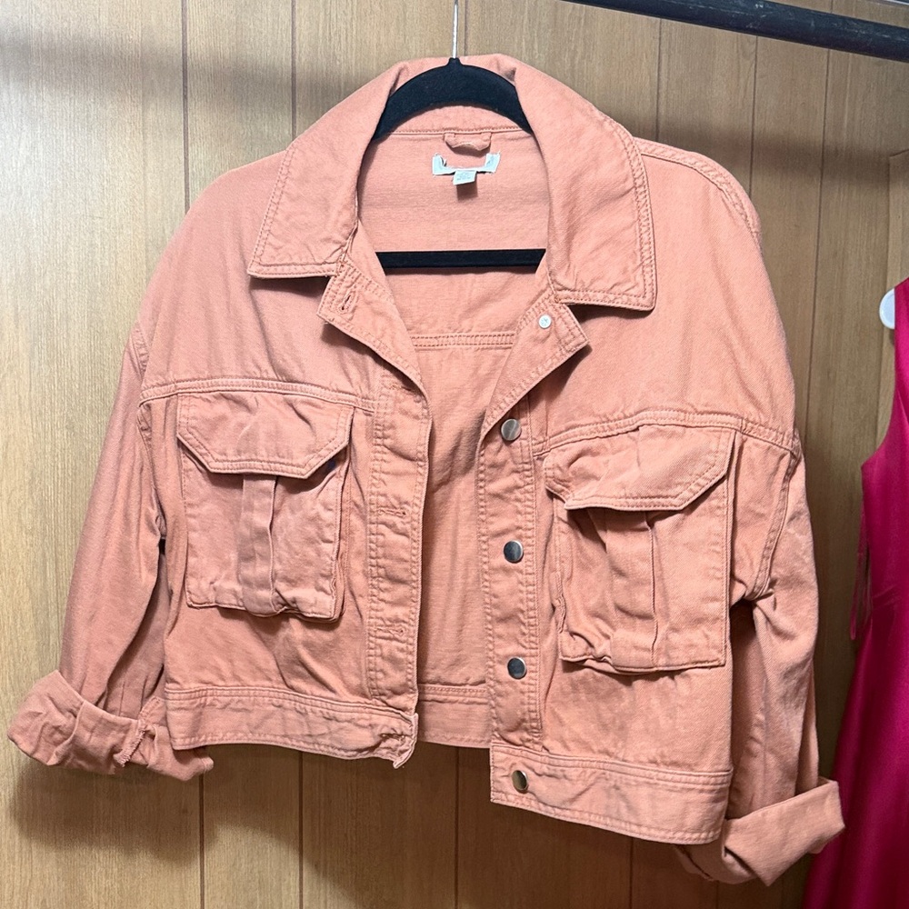 Women's Light Orange Denim Jacket